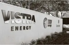  ?? David Woo / Dallas Morning News ?? Vistra Energy, Texas’ biggest power supplier, said financial hits could be based on many things, including litigation.