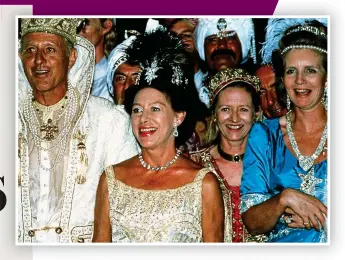  ?? ?? Party people: The Glenconner­s on Mustique in 1973 and (above) Princess Margaret with the couple on the island in 1986