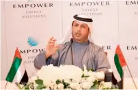  ?? Supplied photo ?? Empower chief executive officer Ahmad bin Shafar addressing a Press conference in Dubai on Sunday. —