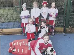  ??  ?? HALIFAX U10S B: Back (l-r): Rose Rooke, Olivia Scholefiel­d, Evelyn Rooke and Savannah Earle. Front (l-r): Isla Flesher Smith and Hollie Brennan. Keeper: Edie Jones.