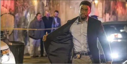  ??  ?? Chadwick Boseman is a trigger-happy homicide detective with trauma issues in the routine N.Y. crime thriller, 21 Bridges.