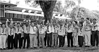  ??  ?? ASARC Leaders pose for a family photo at the sidelines of the 9th Asean Scout Associatio­n for Regional Cooperatio­n meeting at Hijo Resorts in Tagum City last November 26, 2017. LEO TIMOGAN/CIO TAGUM