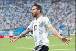  ?? PETR DAVID JOSEK – THE ASSOCIATED PRESS ?? Lionel Messi and Argentina take on France today in the World Cup Round of 16.