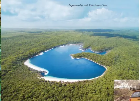  ??  ?? CLOCKWISE FROM LEFT: Magical Lake McKenzie; The island is paradise for 4WDers; OPPOSITE (clockwise from top left): Swim in the turquoise waters of Lake McKenzie; Champagne Pools pop in the craggy landscape; Fraser Island Hiking has a new range of wilderness walks.