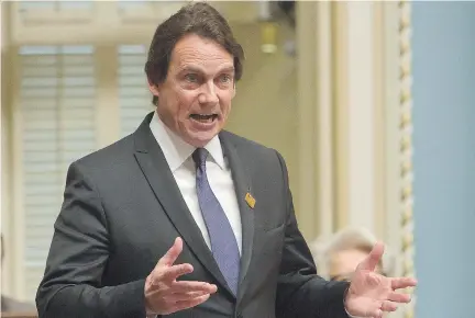  ?? CLEMENT ALLARD/THE CANADIAN PRESS ?? Parti Québécois Leader Pierre Karl Péladeau, who held his first national council meeting over the weekend, told reporters Sunday that the issue of maintainin­g Quebec’s existing borders is “open for dialogue.” Hours later his staff issued a...