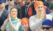  ?? PTI FILE ?? Canadian Prime Minister Justin Trudeau with his family at the Golden Temple in Amritsar during his visit to India.