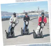  ??  ?? Surfing at Santa Cruz. Left, segway around San Francisco and see the seals at Pier 39, below