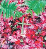  ??  ?? The bright red leaves around the altar cross were a strong visual echo of the blood spilled in the First World War.