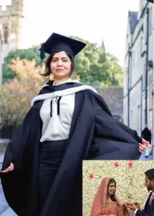  ?? ?? Above: Malala graduated from Oxford in late November. Right: Her wedding to “best friend” Asser.