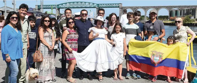  ??  ?? Members of the Wright family who travelled from Ecuador for the unveiling of the statue in memory of sailor Thomas Wright.