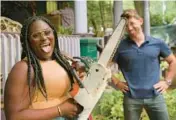  ?? NETFLIX ?? Host Danielle Brooks and Nick Cutsumpas in “Instant Dream Home,” an eight-episode reality show.