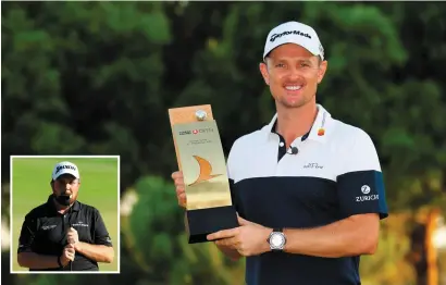  ??  ?? Justin Rose celebrates with the trophy after his Turkish Airlines Open win and (inset) Shane Lowry, who finished shots behind the Englishman, picked up €87,000 for tied 14th six