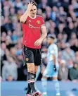  ?? ?? MANCHESTER United’s Harry Maguire reacts during the Premier League match at the Etihad Stadium, Manchester at the weekend. | MARTIN Rickett*