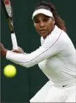  ?? Associated Press ?? Serena Williams practices on Centre Court Friday ahead of Wimbledon.