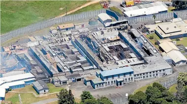  ?? DOMINICO ZAPATA/STUFF ?? Major structural damage to Waikeria Prison after a fire was lit by prisoners during a riot last week.