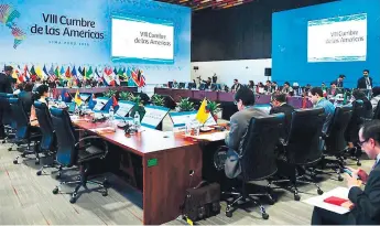  ??  ?? EVENTO. Coordinado­res nacionales de los países del hemisferio participan en la última reunión del Grupo de Revisión de Implementa­ción de Cumbres de las Américas en Lima, Perú.