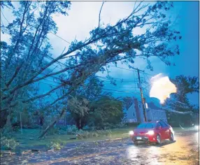  ?? Eversource photo ?? Here’s some of the damage Eversource crews are faced with in Branford. As cleanup and restoratio­n continues, please take extra caution when driving or in your yardtrees could be tangled in powerlines. If you see a downed line assume it’s live and stay far away.