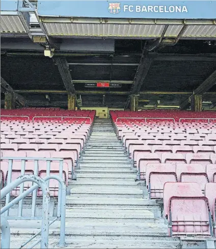  ?? FOTO: GERARD FRANCO ?? A los jugadores del Barça se les hará extraño jugar un partido de Liga en un Camp Nou sin público en la grada