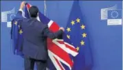  ?? REUTERS FILE ?? Flags are arranged at the EU Commission headquarte­rs ahead of talks on Brexit in July