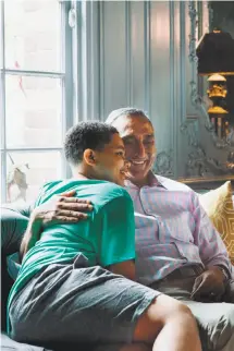  ??  ?? Kabir, 12, with his dad, Dr. Inder Dhillon, at home in S.F.