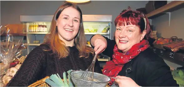  ??  ?? Bethany Bowles from Gather and Libby McAinsh from Two Sisters Cafe. Both had visits from producers in the Great British Bake Off.