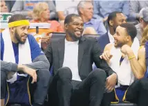  ?? Picture / AP ?? Players such as Golden State stars Kevin Durant ( centre) and Stephen Curry ( right) spending too much time off court is irritating some.
