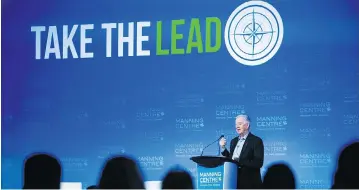  ?? CHRIS ROUSSAKIS FOR NATIONAL POST ?? Preston Manning delivers his opening remarks at the Manning Centre Conference in Ottawa on Friday.