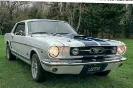  ??  ?? 1966 Mustang GT tribute. The original 289 was replaced with a fourbarrel 302 motor. "She's got an automatic transmissi­on, a pony interior and she's a bad influence!" says her owner, Margaret Hay.