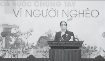  ?? ?? Thủ tướng Phạm Minh Chính phát biểu tại buổi lễ.