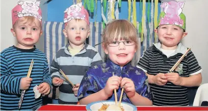  ??  ?? ●●Children at Newbank House Day Nursery had a taste of Chinese new year celebratio­ns