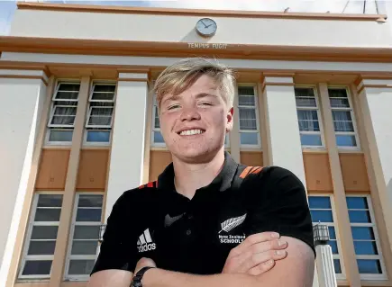  ?? MARTIN DE RUYTER/STUFF ?? German exchange student Anton Segner has enjoyed a meteoric rise through the school rugby ranks, being named captain of the Nelson College first XV and playing for New Zealand Schools. His dream is to play for the All Blacks – ‘‘the best and most successful sports team in the world’’.