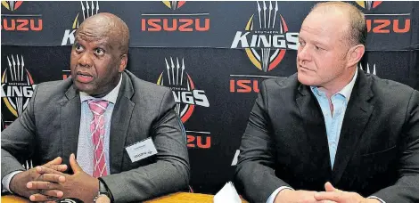  ?? Picture: CHUMANI BAMBANI/SOUTHERN KINGS ?? NO MAGIC WAND: Isuzu Southern Kings chair Loyiso Dotwana and interim head coach Robbi Kempson have a tough job trying to get their team on the winning track