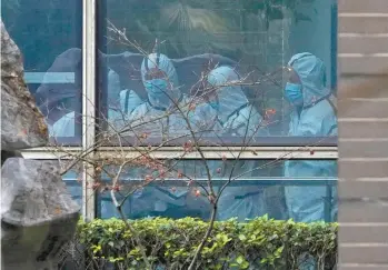  ?? NG HAN GUAN ASSOCIATED PRESS ?? Depuis un mois, une équipe internatio­nale d’experts chinois et de l’OMS examine à Wuhan les origines de la transmissi­on du corovirus à l’humain.