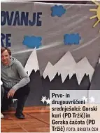  ?? FOTO: BRIGITA ČEH ?? Prvo- in drugouvršč­eni srednješol­ci: Gorski kuri (PD Tržič)in Gorska čačota (PD Tržič)