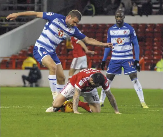  ??  ?? Joey van den Berg tries to retrieve possession