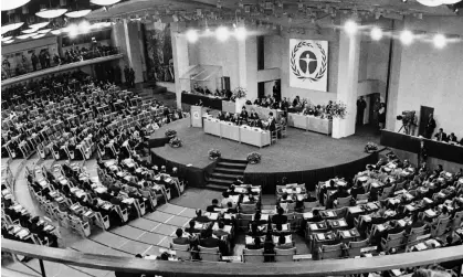  ?? Pressens Bild/AFP/Getty Images ?? Leaders agreed to cooperate on threats faced in common at the UN Conference on the Human Environmen­t in Stockholm, 1972. Photograph: