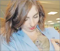  ?? ."63&&/ $06-5&3 5$ .&%*" ?? Kaleigh Wakaluk, a first year AVC student, brought her own four-year-old rat named Pete to the AVC open house Saturday. She kept him warm and safe under her lab coat.