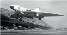  ??  ?? The Vulcan bomber shortly after aborting its botched landing during the Labour Weekend air show.