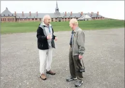  ??  ?? ALWAYS AN OPINION: The late Abe Segal, left, in conversati­on with Rod Laver.