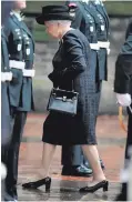  ??  ?? The Queen arriving at the funeral. Below, The Countess of Wessex