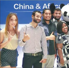  ??  ?? Students gather for a picture ahead of the fourth Vision China event at Beijing Language and Culture Unive