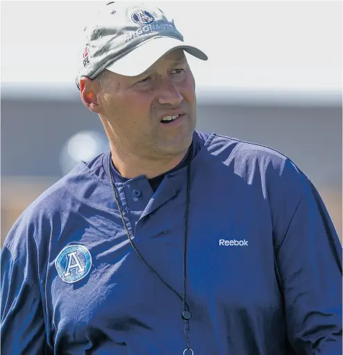  ?? DAVE THOMAS / TORONTO SUN / POSTMEDIA NETWORK ?? Toronto Argonauts head coach Scott Milanovich bolted from the CFL team on Friday, accepting an NFL opportunit­y with the Jacksonvil­le Jaguars as quarterbac­ks coach. The 44-year- old finishes with a 43-47 career record.