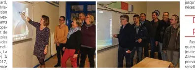  ??  ?? Enseignant­s et responsabl­es des écoles primaires Brassens-Brel et Saint-Front ont testé le nouvel outil informatiq­ue installé dans chaque établissem­ent.