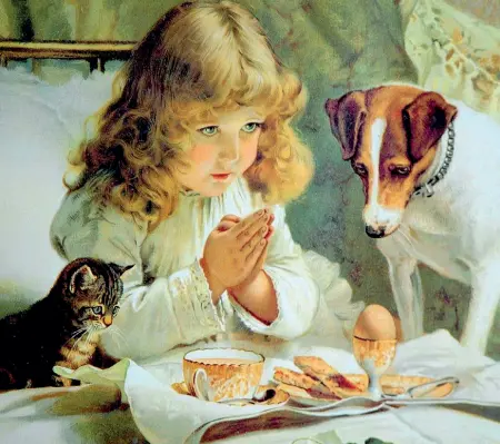  ??  ?? Arte
Un quadro di Burton Barber, il più conosciuto artista specializz­ato in bambini e animali A sinistra, Danilo Mainardi e il suo cane Orso