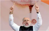  ?? PTI ?? PM Narendra Modi accused the SP and the BSP of plundering the state over the years and targeted the SP-Congress alliance. —