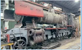  ?? HARDY SCHNEIDER ?? Day 3 (May 21) included a visit to Steamrail’s Heritage Railway Workshops in Newport, where J Class 2-8-0 No. J541 was being worked on.