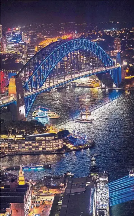  ?? — Destinatio­n NSW ?? The city is all lit up as Vivid Sydney put on their annual show of lights.