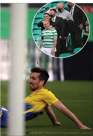  ??  ?? three points in Scott Brown’s final home outing as Celtic captain