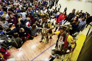  ?? Herald photo by Tijana Martin @TMartin Herald ?? A naming ceremony for an art project between Gilbert Paterson Middle School and Bob Edwards Junior High in Calgary took place at Gilbert Paterson recently.