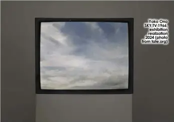  ?? ?? Yoko Ono SKY TV 1966, exhibition realizatio­n 2024 (photo from tate.org)